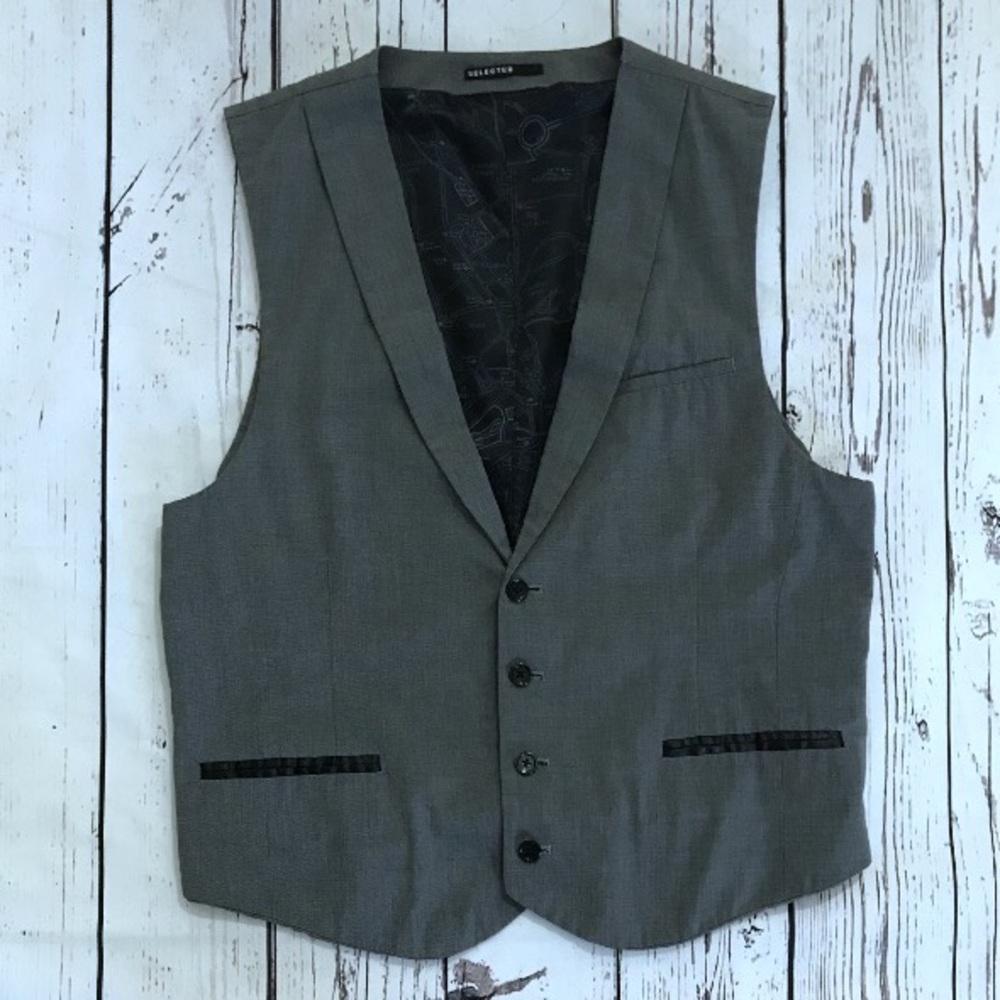 SELECTED HOMME - Men’s Grey Vest Waistcoat